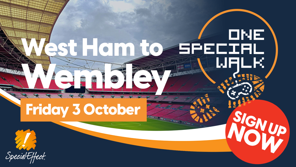Title: West Ham to Wembley: Sign up now for One Special Walk. Background shows Wembley Stadium